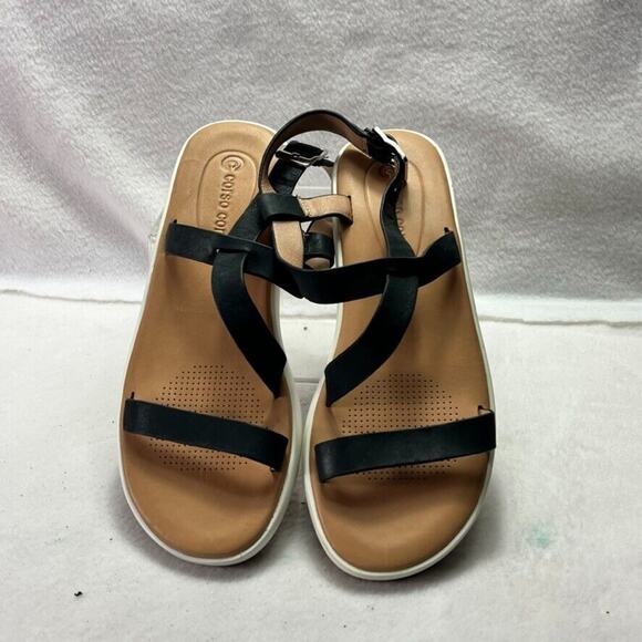 CORSO COMO Sandals Womens 6.5 Celano Black Leather Ankle Strap Buckle - Picture 10 of 11